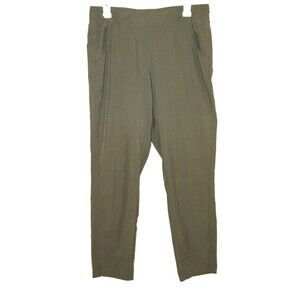 Eddie Bauer Womens Olive Green Stretch Traveler Ankle Soft Pants Pockets Size M